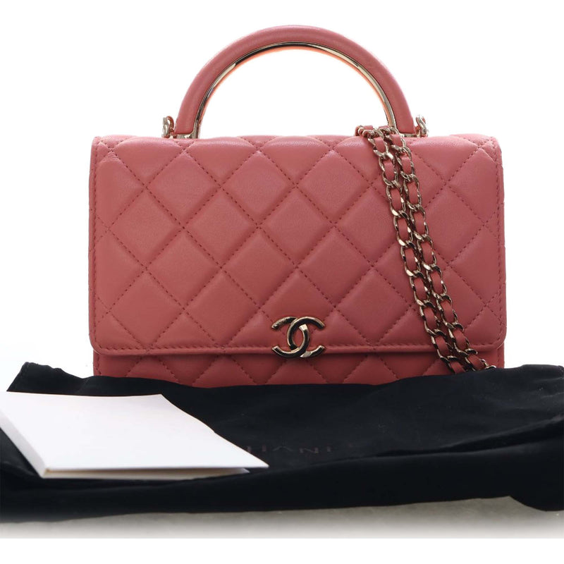 CC Quilted Lambskin Top Handle Flap - Image 15