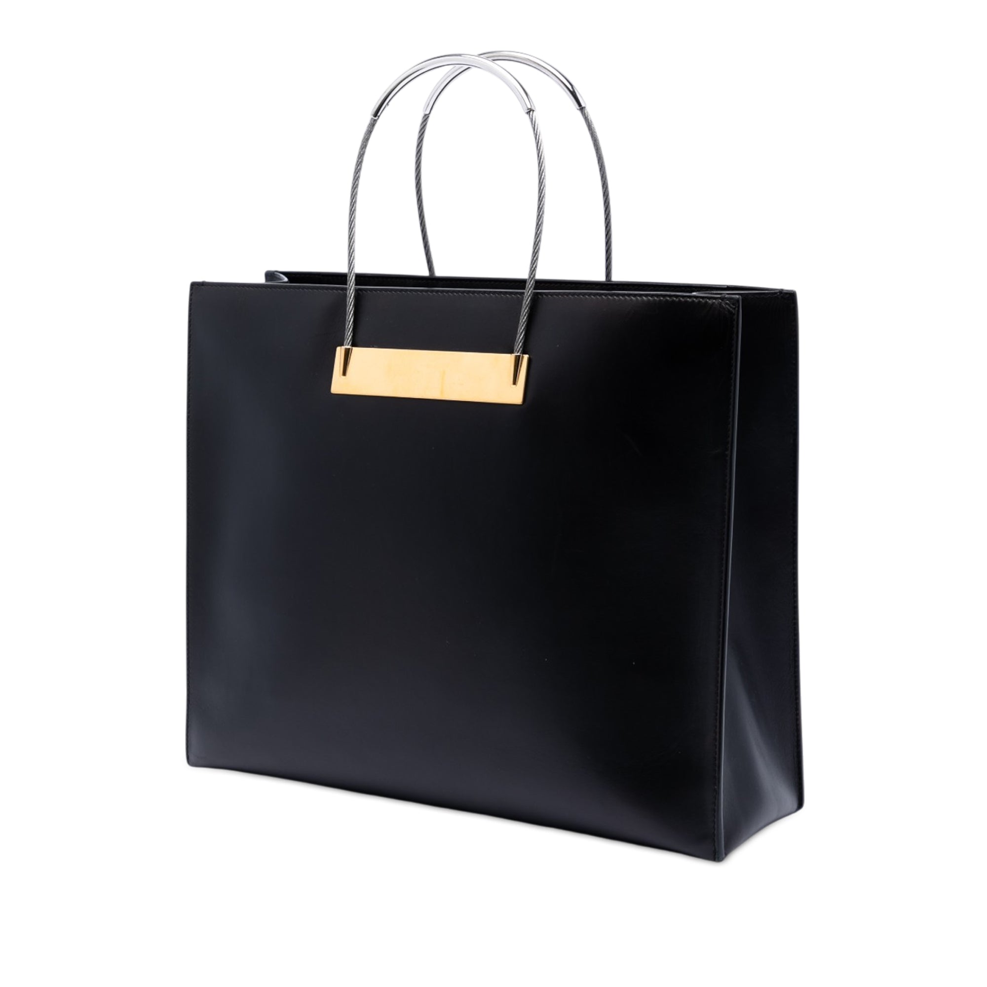 Small Leather Cable Shopper Tote - Image 2