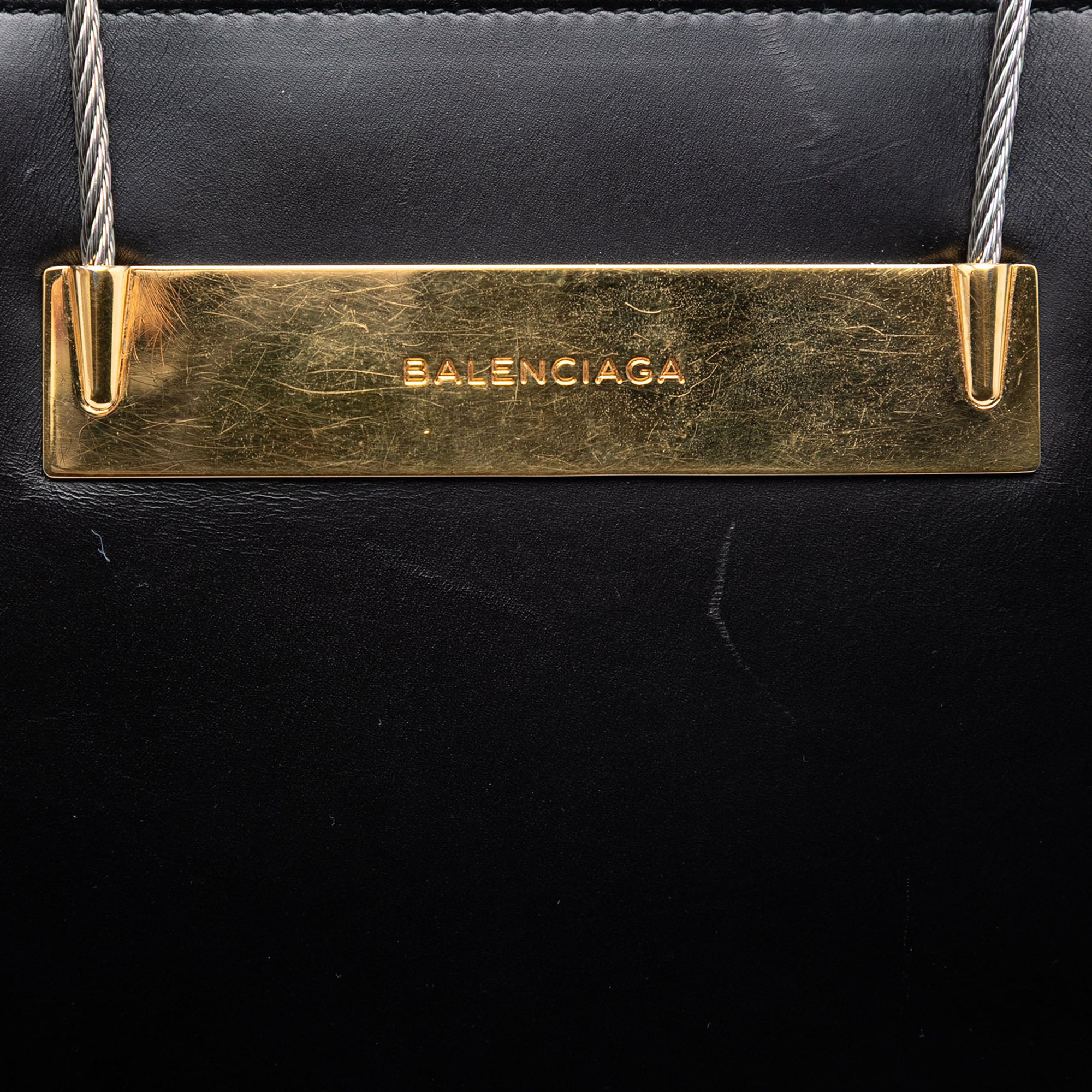 Small Leather Cable Shopper Tote - Image 5