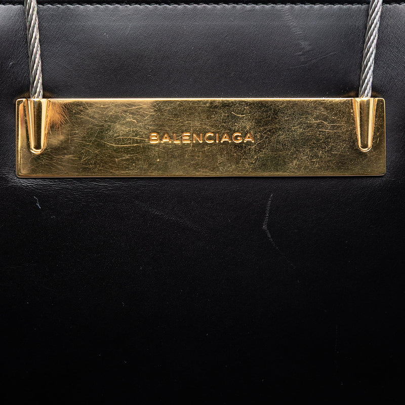 Small Leather Cable Shopper Tote - Image 5