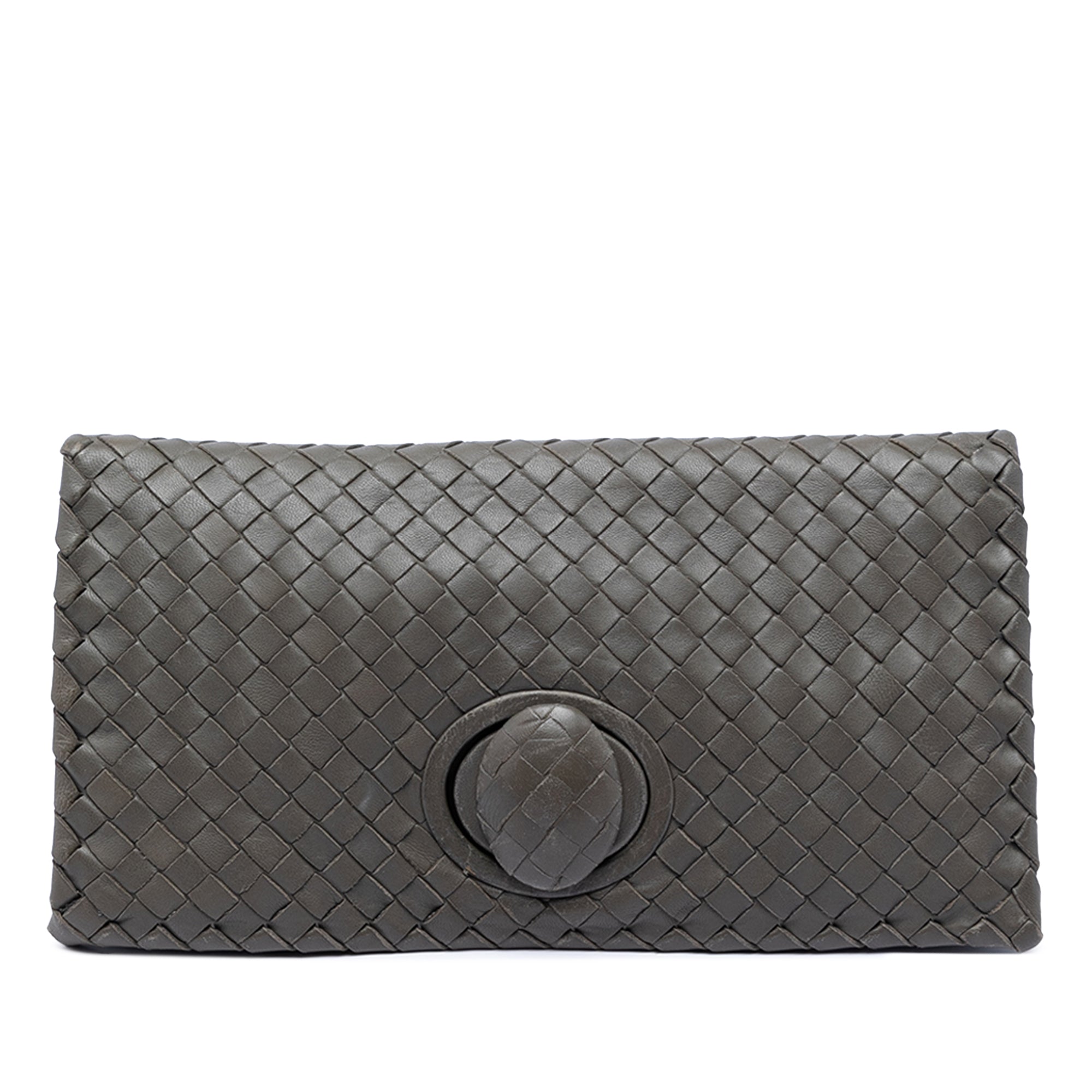 Nappa Intrecciato Turn Lock Clutch - Image 1