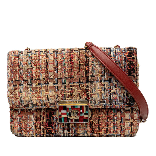 Mini Quilted Tweed Beauty Lock Flap - Image 1