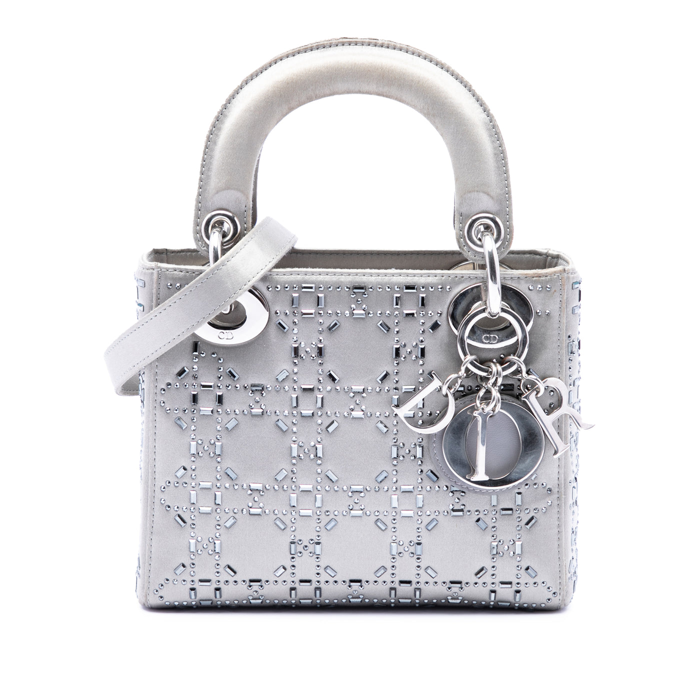 Mini Satin Cannage Crystal Embellished Lady Dior - Image 1