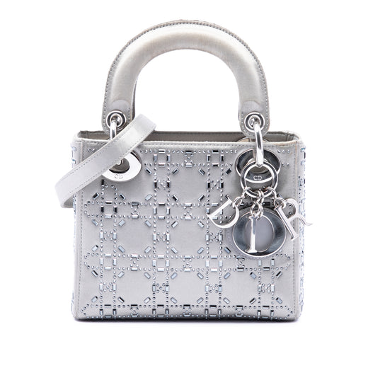 Mini Satin Cannage Crystal Embellished Lady Dior - Image 1