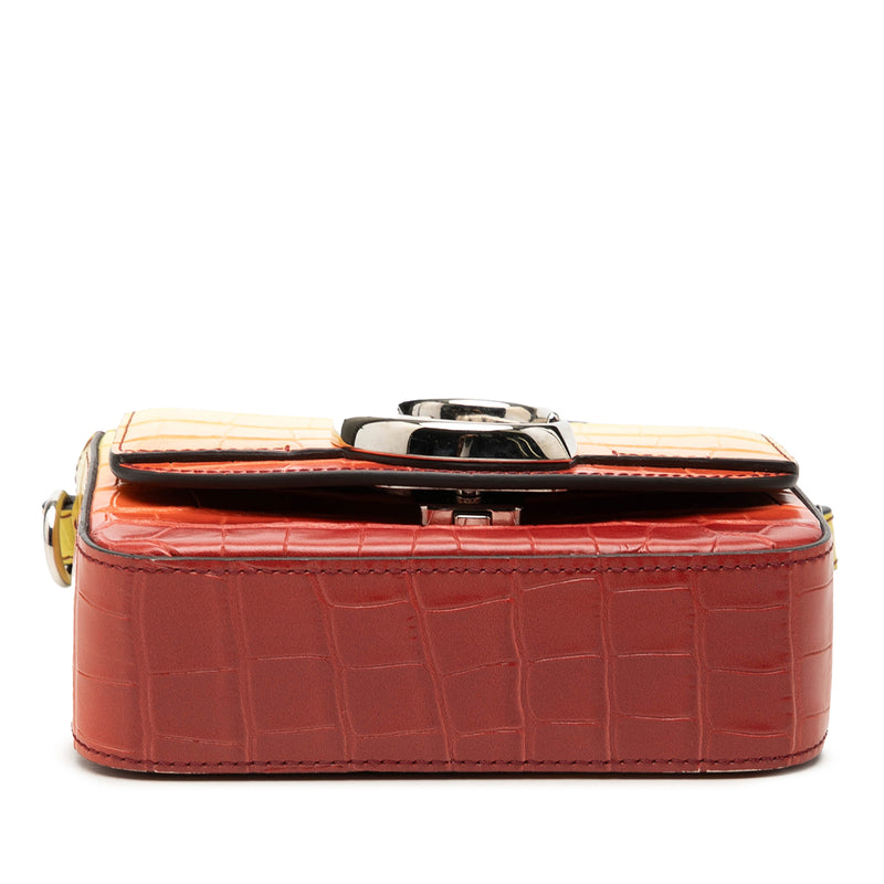 Mini Croc Embossed Ombre Calfskin C Satchel - Image 3
