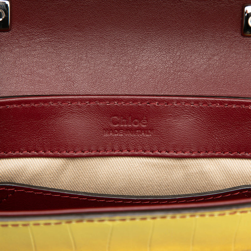 Mini Croc Embossed Ombre Calfskin C Satchel - Image 5