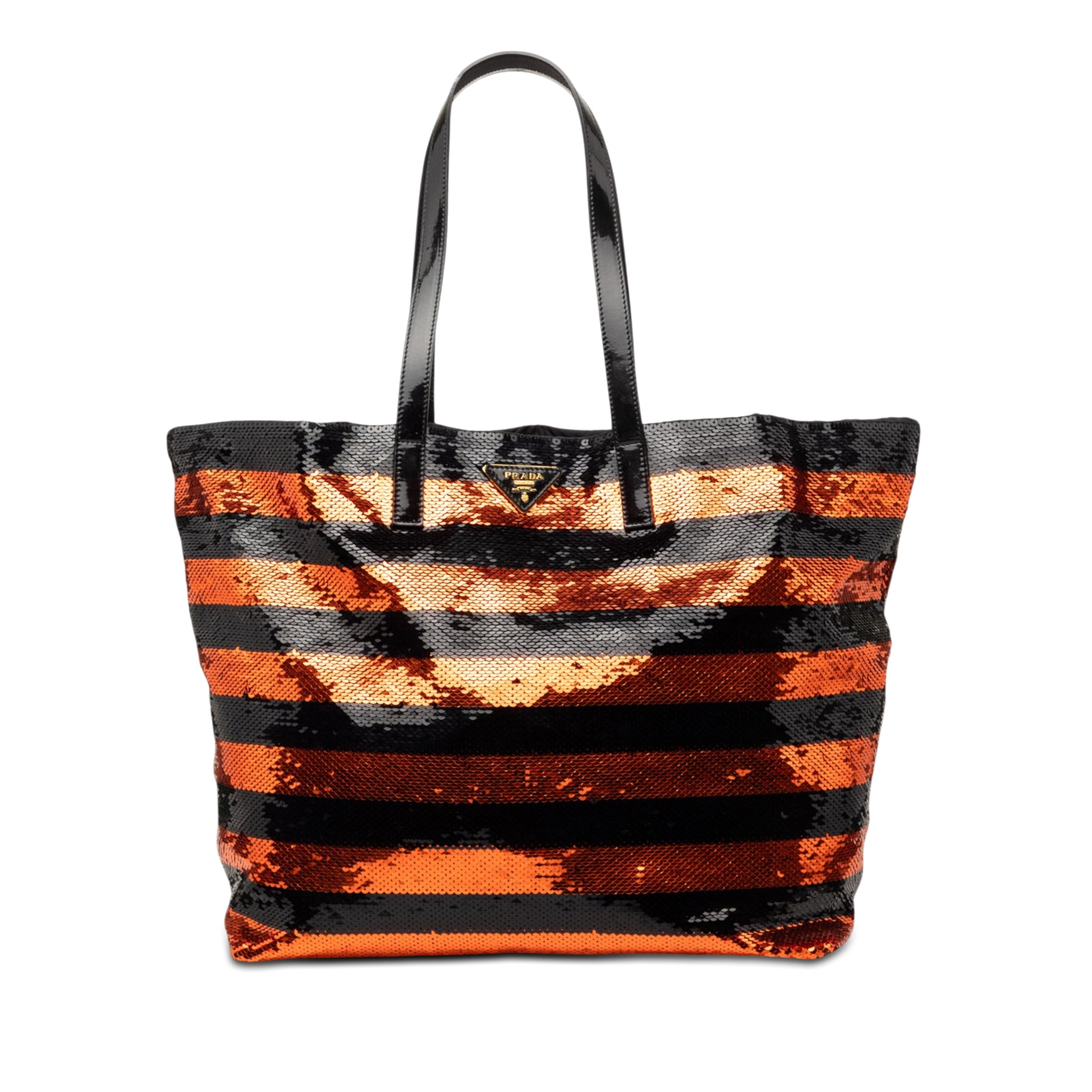Satin Sequin Stripes Tote - Image 1