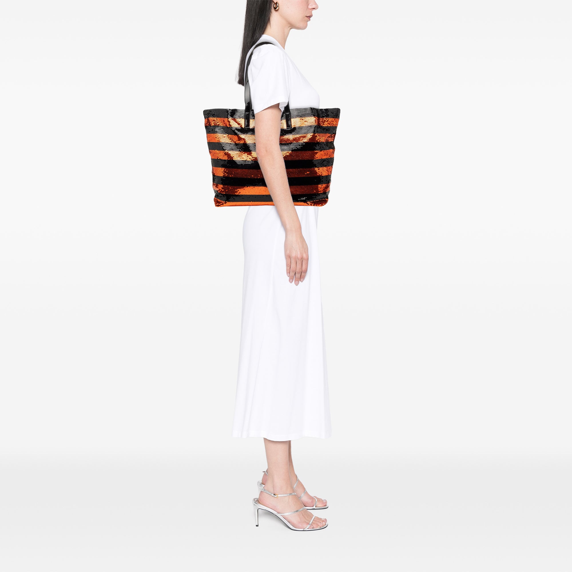 Satin Sequin Stripes Tote - Image 6