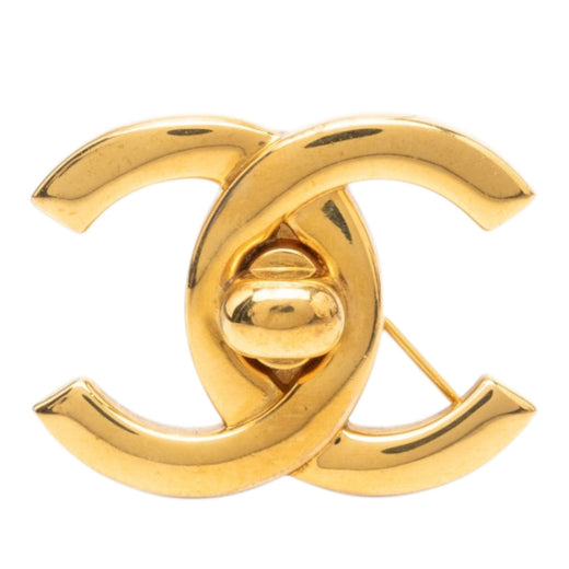 CC Gold Plated Turnlock Pin Brooch - Image 1