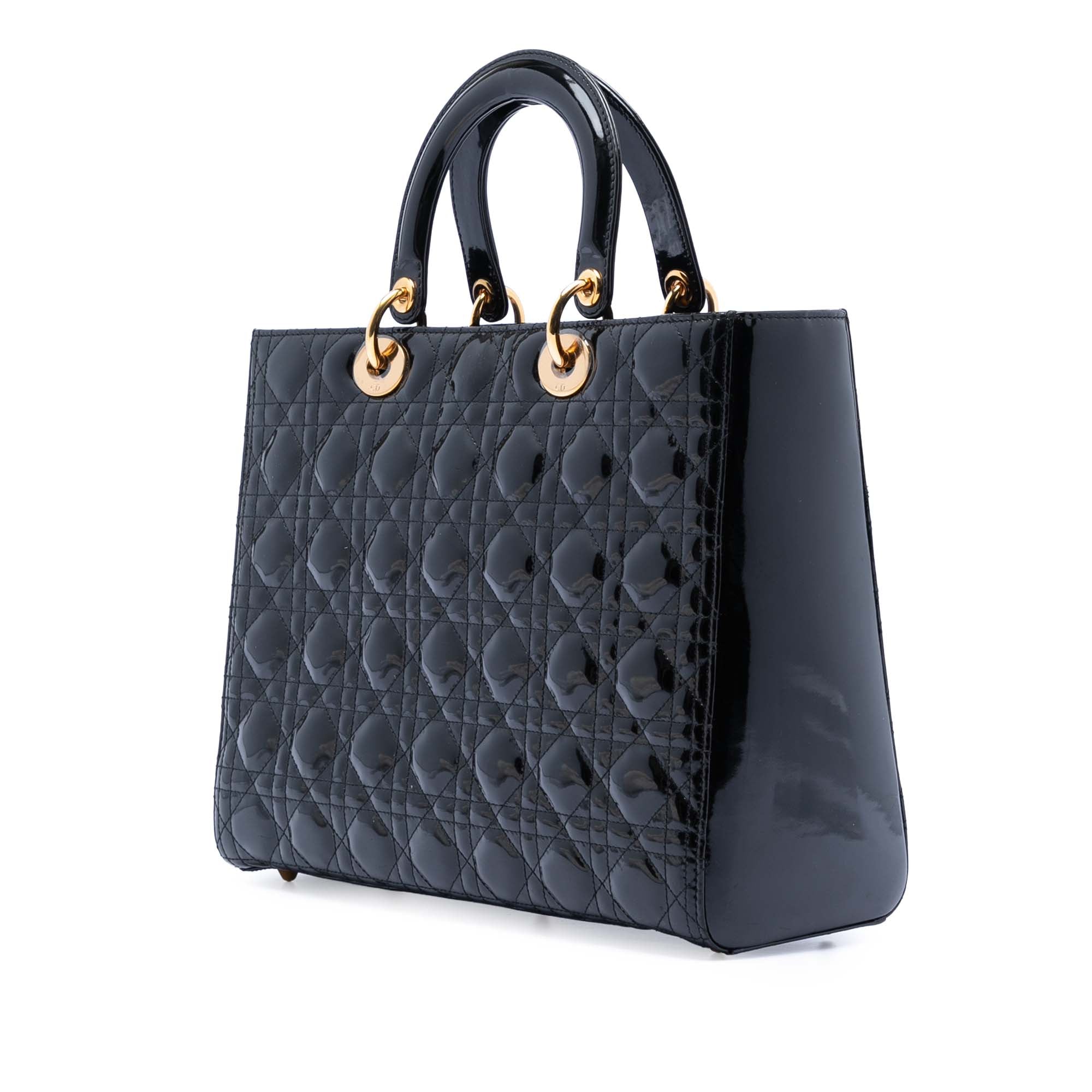 Large Patent Cannage Lady Dior - Image 2