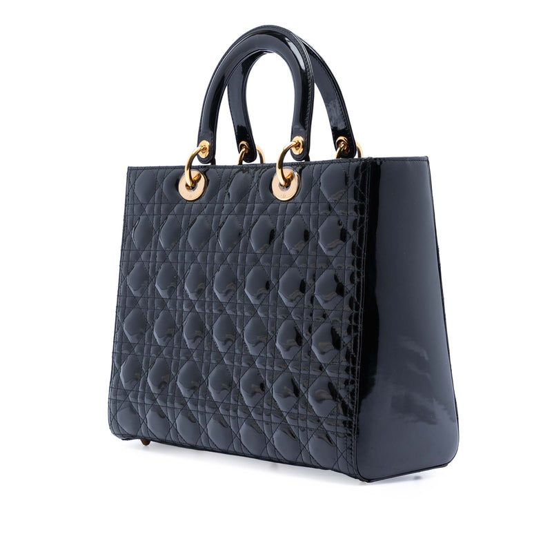Large Patent Cannage Lady Dior - Image 2