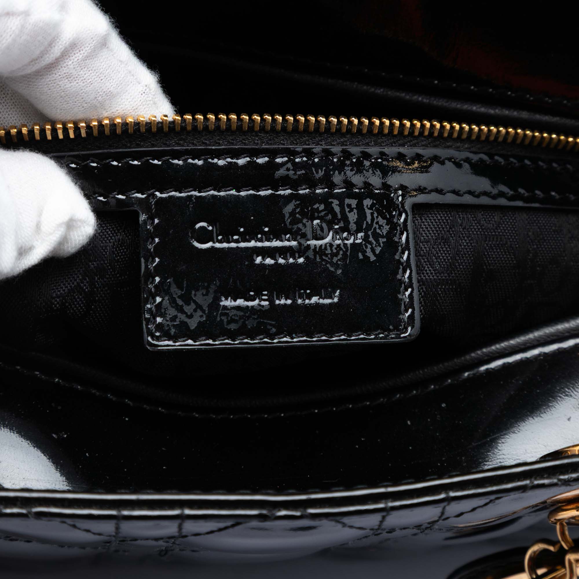 Large Patent Cannage Lady Dior - Image 5