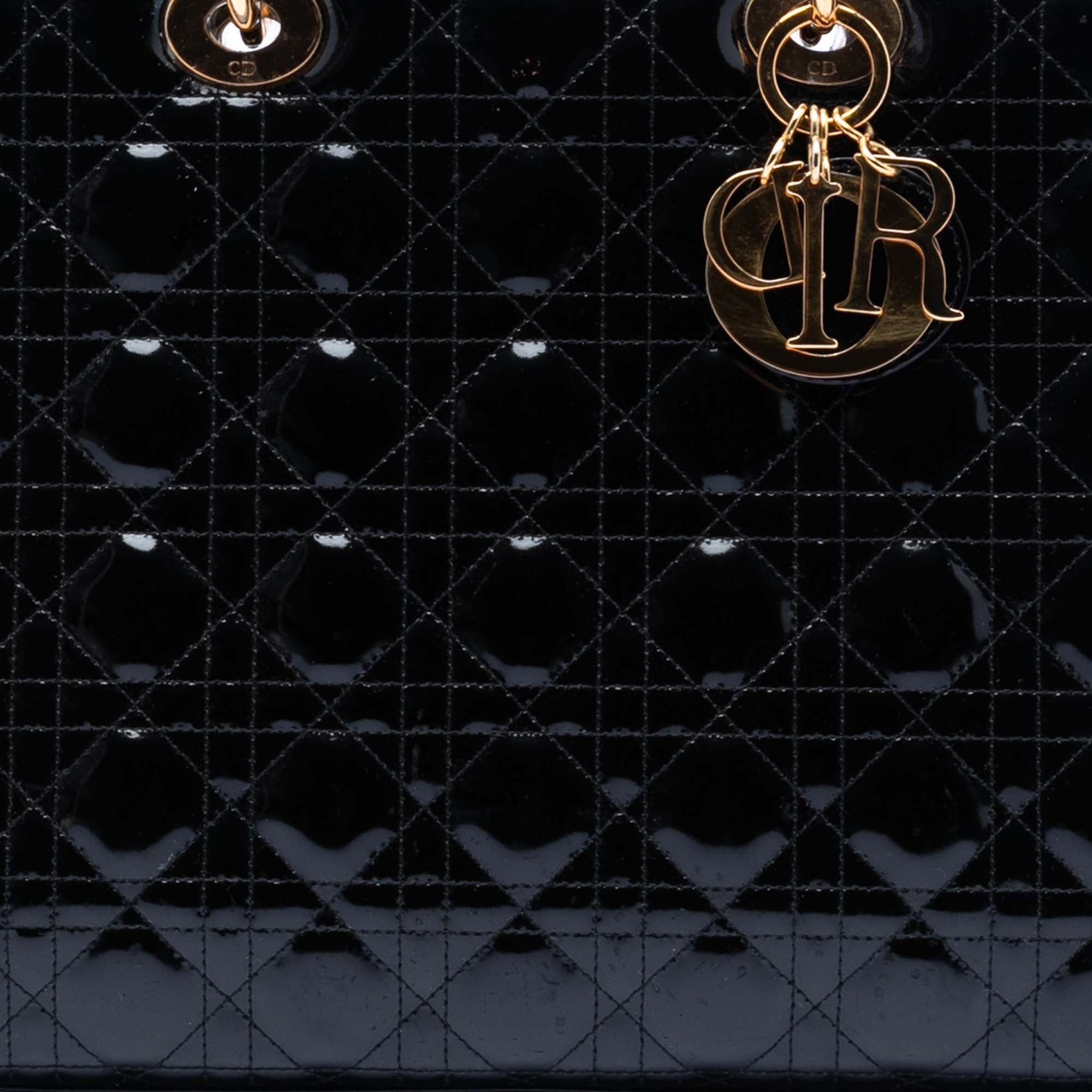 Large Patent Cannage Lady Dior - Image 7