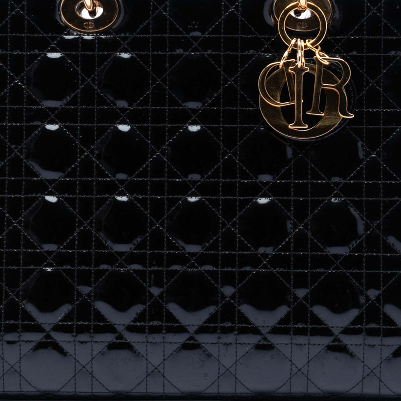 Large Patent Cannage Lady Dior - Image 7