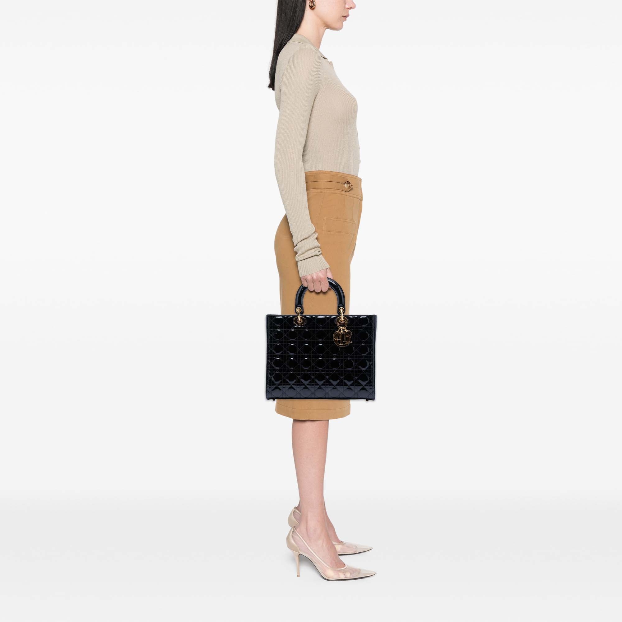 Large Patent Cannage Lady Dior - Image 8