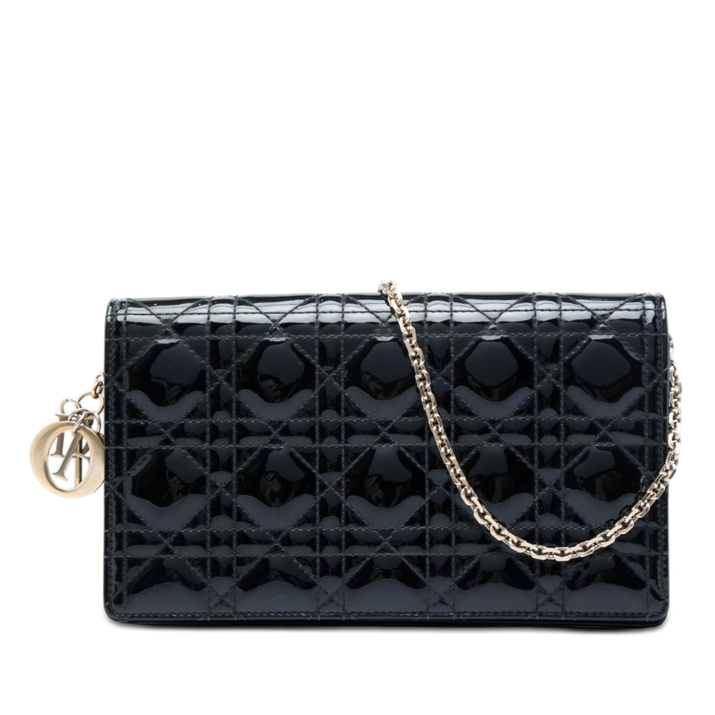 Patent Cannage Lady Dior Chain Convertible Clutch - Image 1