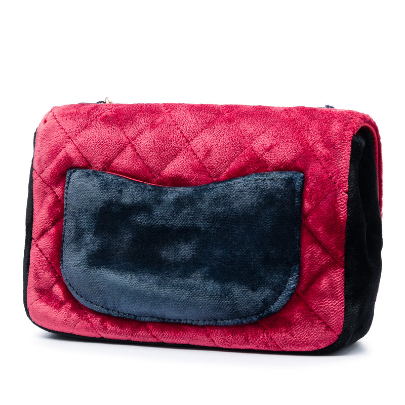 Paris Cosmopolite Small Tricolor Quilted Velvet Private Affair Camellia Flap - Image 2