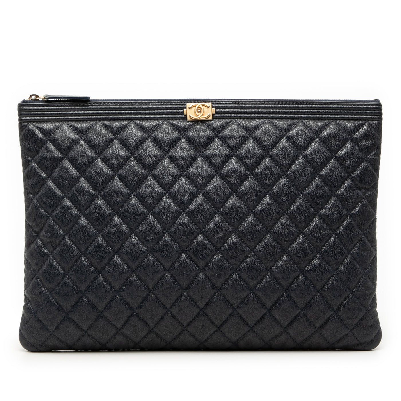 Large Quilted Caviar Boy O Case Clutch - Image 1