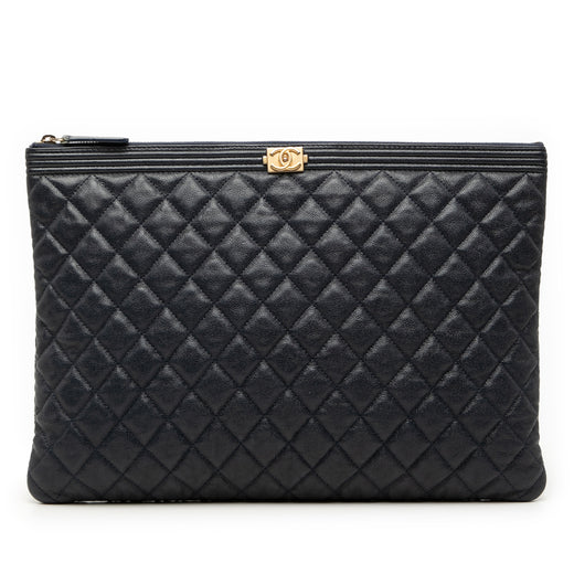 Large Quilted Caviar Boy O Case Clutch - Image 1