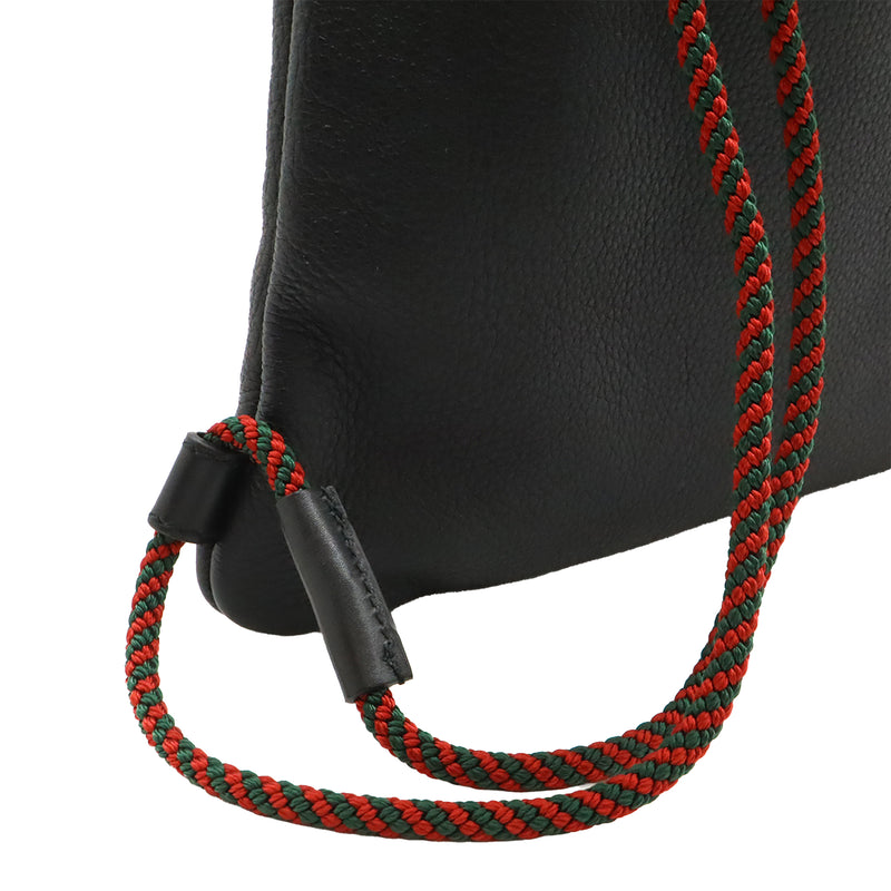 Grained Calfskin Web Logo Drawstring Backpack - Image 7