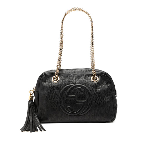 Pebbled Calfskin Soho Chain Zip Shoulder Bag - Image 1