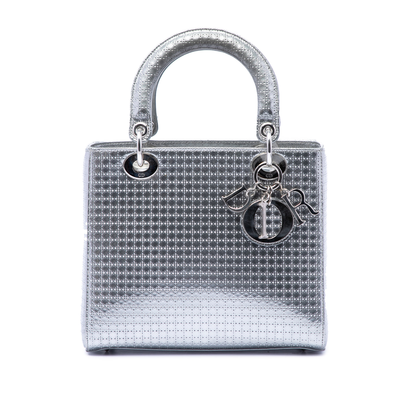 Medium Metallic Patent Microcannage Lady Dior - Image 1