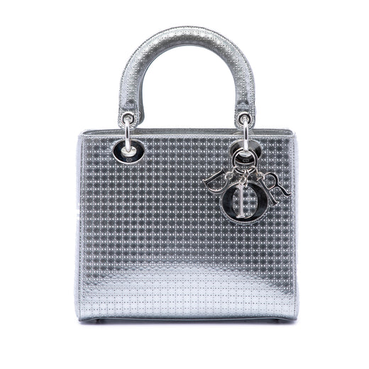Medium Metallic Patent Microcannage Lady Dior - Image 1