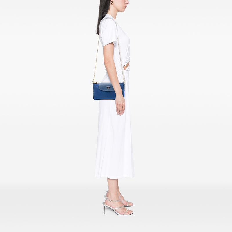 Saffiano Trimmed Tessuto Chain Crossbody - Image 6
