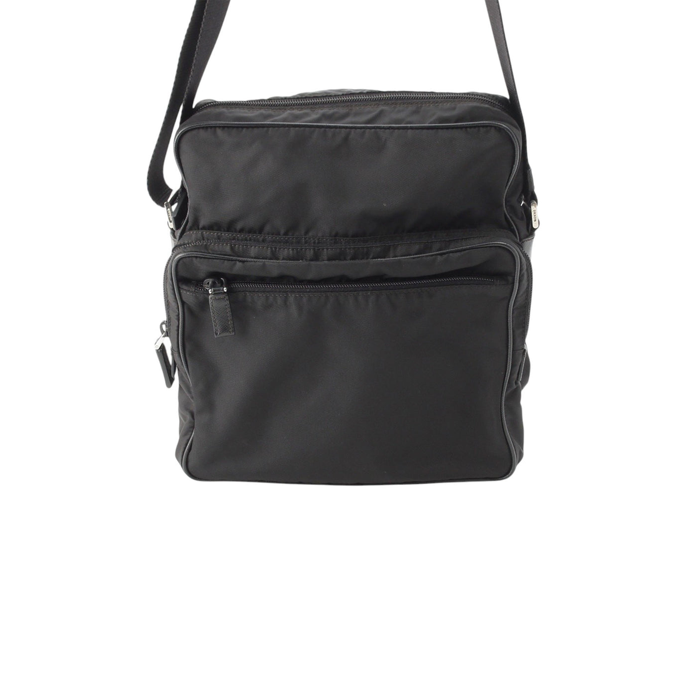 Saffiano Trimmed Tessuto Zip Top Crossbody - Image 1