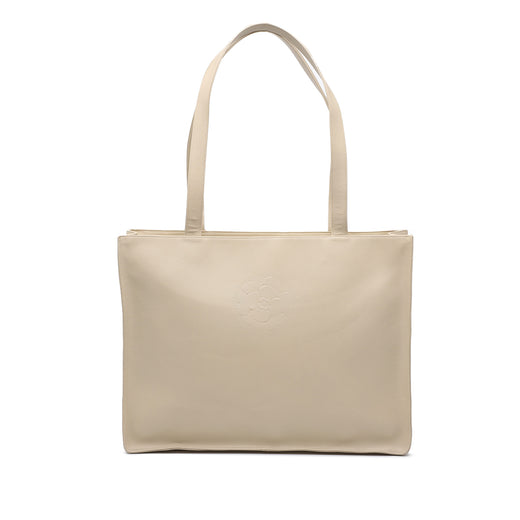 Lambskin Embossed CC Camellia Tote - Image 1