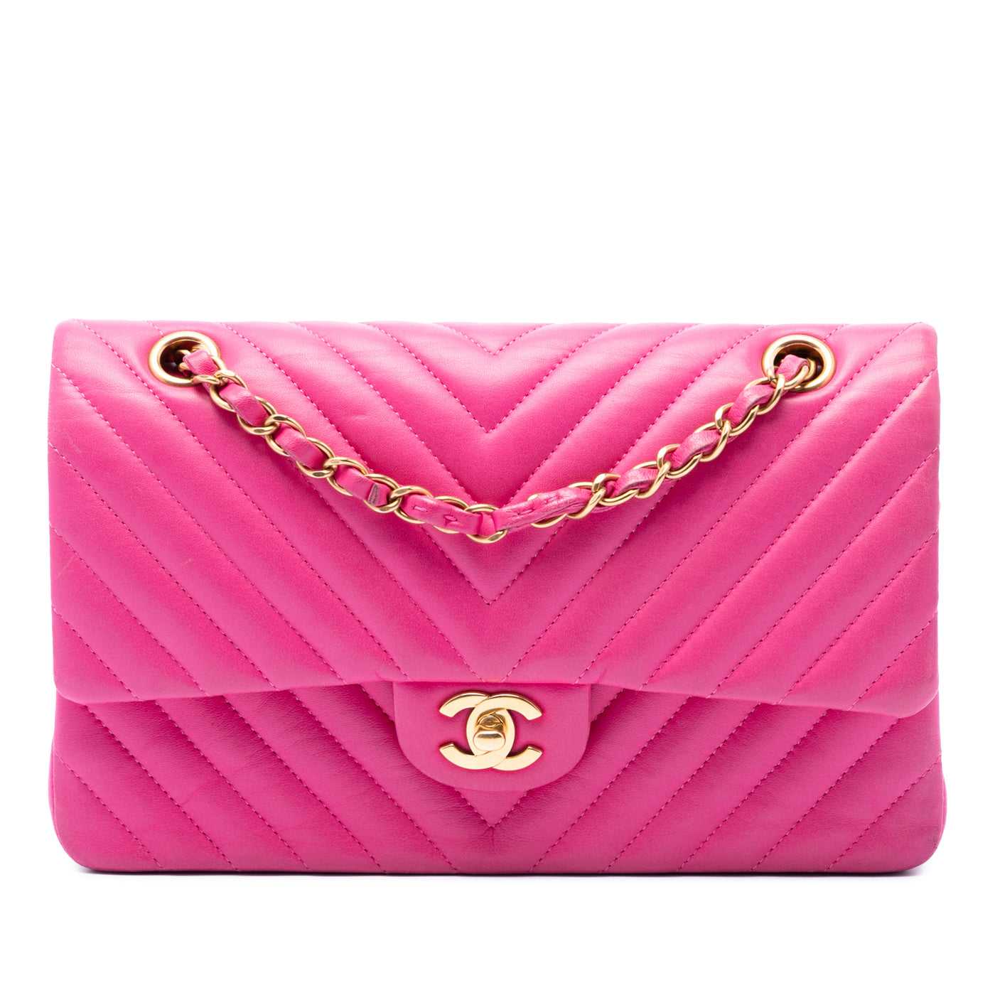 Medium Classic Chevron Lambskin Double Flap - Image 1