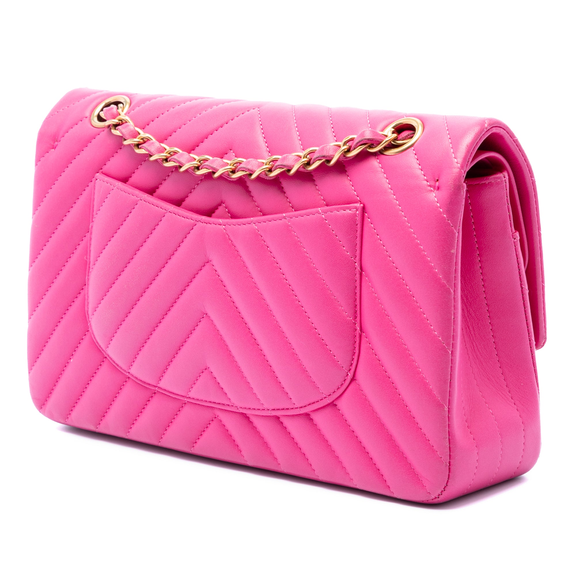 Medium Classic Chevron Lambskin Double Flap - Image 2