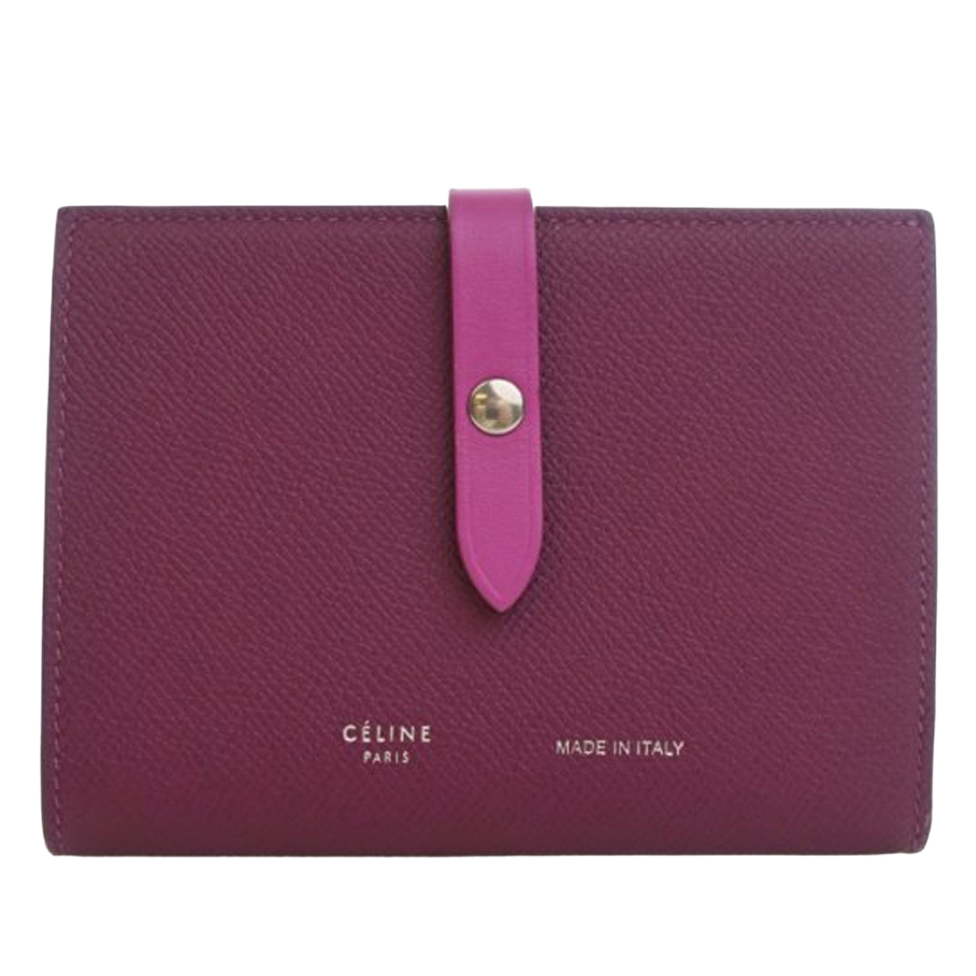 Bicolor Grained Calfskin Multifunction Strap Wallet - Image 1