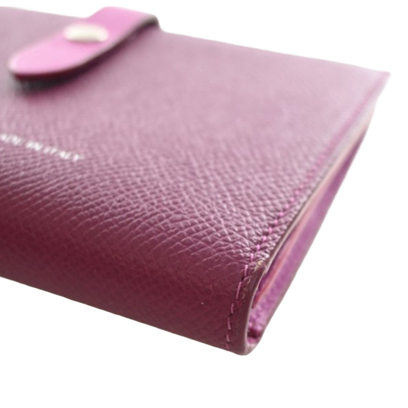 Bicolor Grained Calfskin Multifunction Strap Wallet - Image 10