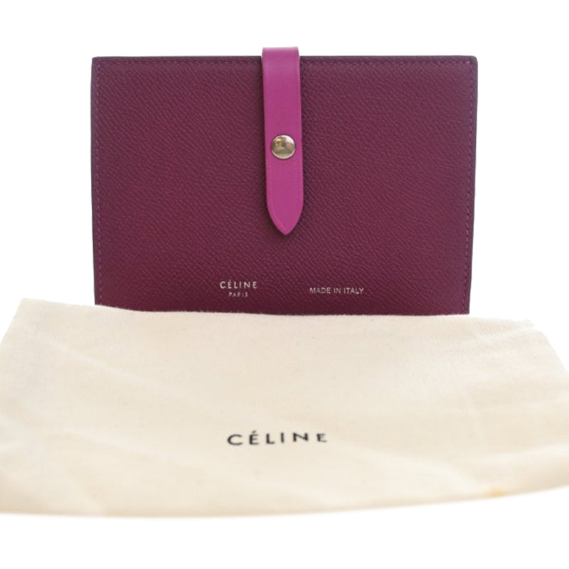 Bicolor Grained Calfskin Multifunction Strap Wallet - Image 15