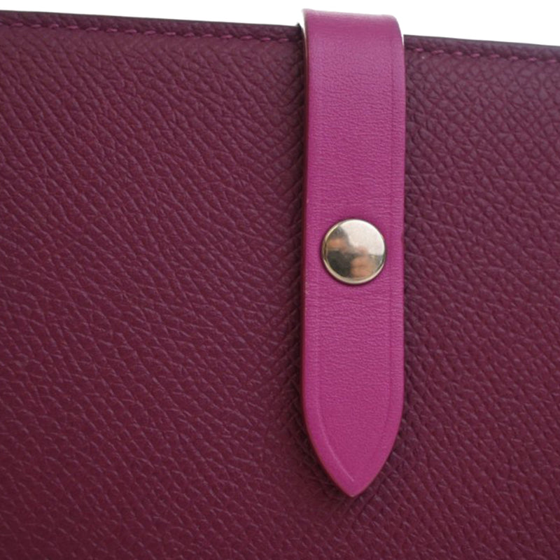Bicolor Grained Calfskin Multifunction Strap Wallet - Image 9