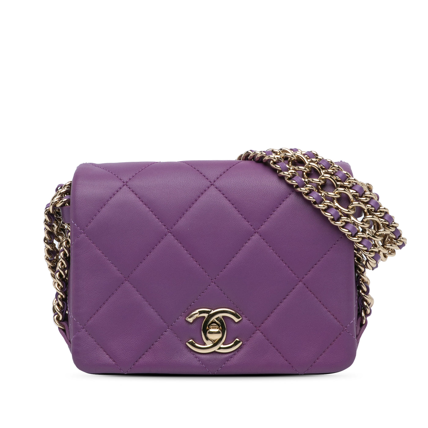 Mini Lambskin Triple Chain Full Flap - Image 1