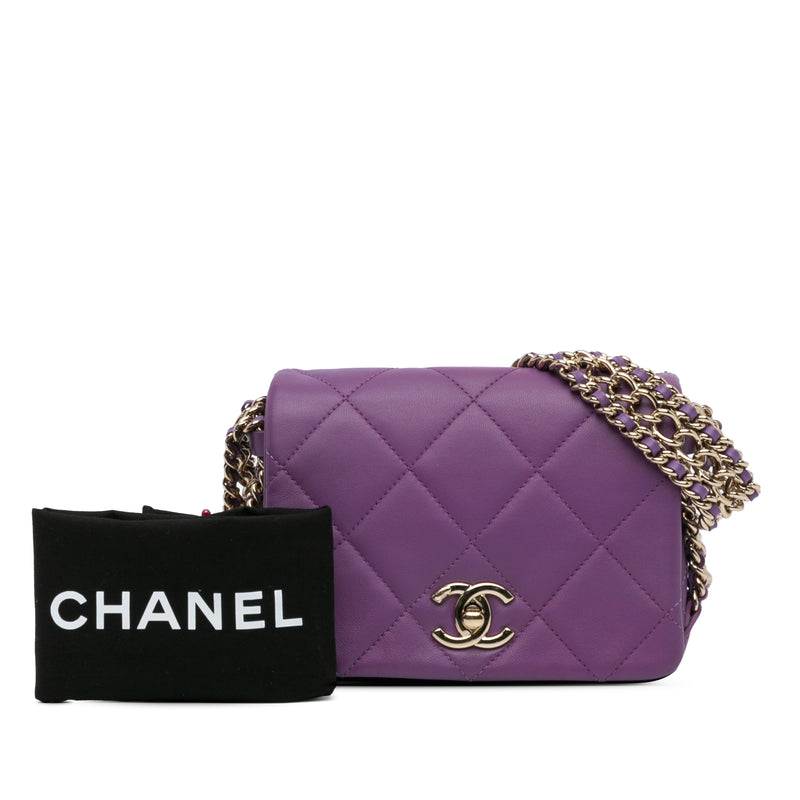 Mini Lambskin Triple Chain Full Flap - Image 12