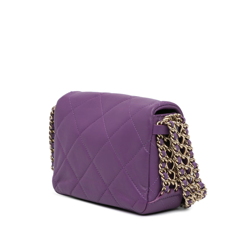 Mini Lambskin Triple Chain Full Flap - Image 2