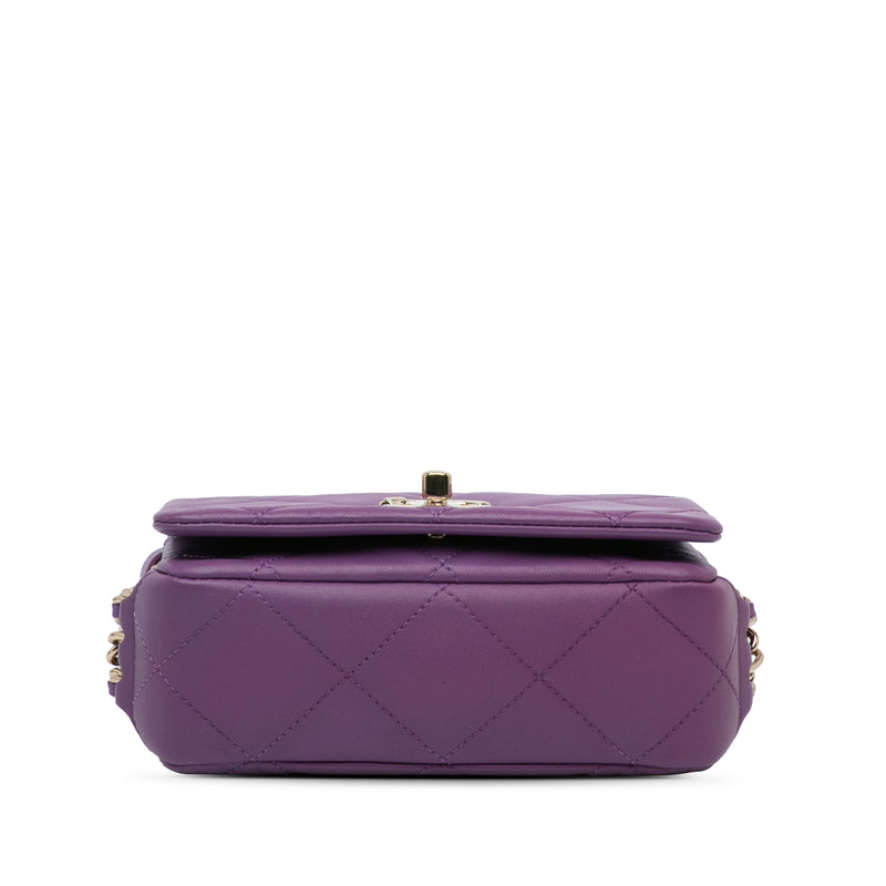 Mini Lambskin Triple Chain Full Flap - Image 3