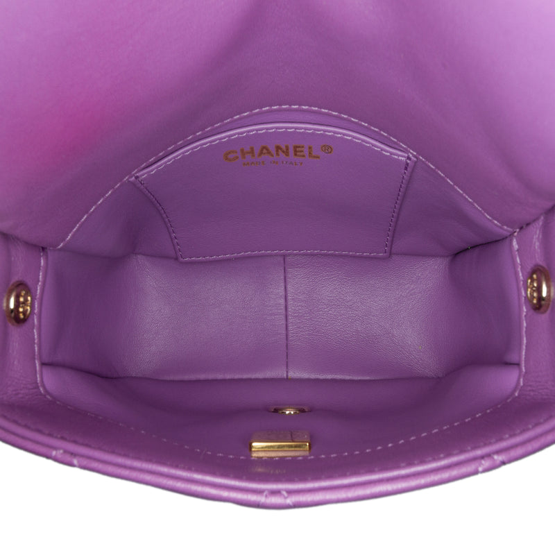 Mini Lambskin Triple Chain Full Flap - Image 4