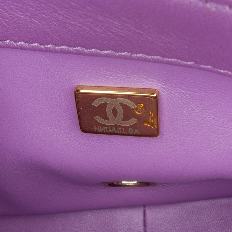 Mini Lambskin Triple Chain Full Flap - Image 5