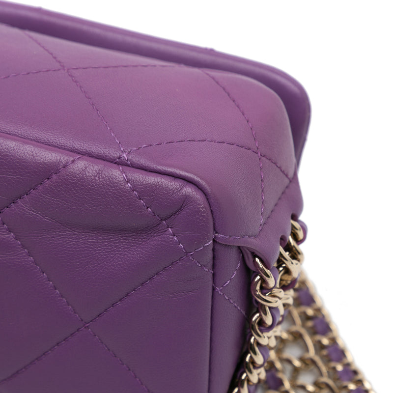 Mini Lambskin Triple Chain Full Flap - Image 8