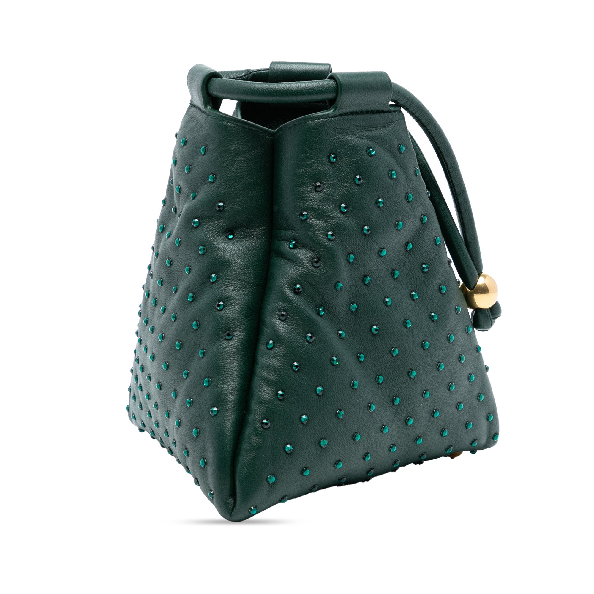Mini Lambskin Crystal Embellished Triangle Handbag - Image 2