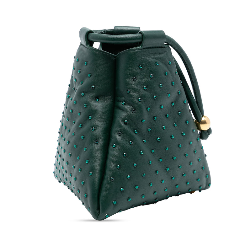 Mini Lambskin Crystal Embellished Triangle Handbag - Image 2