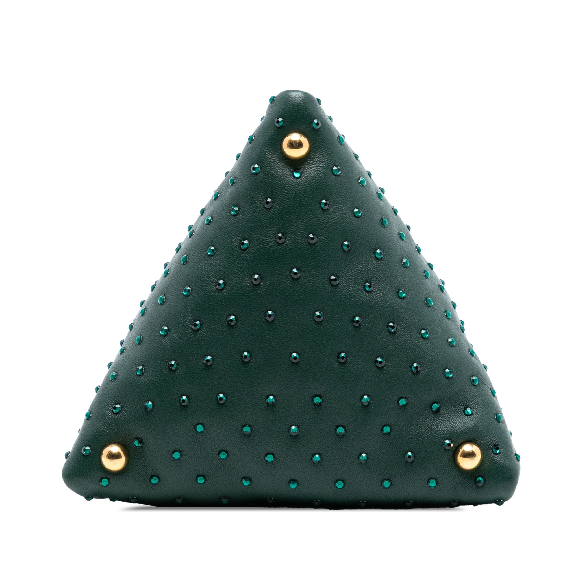 Mini Lambskin Crystal Embellished Triangle Handbag - Image 3