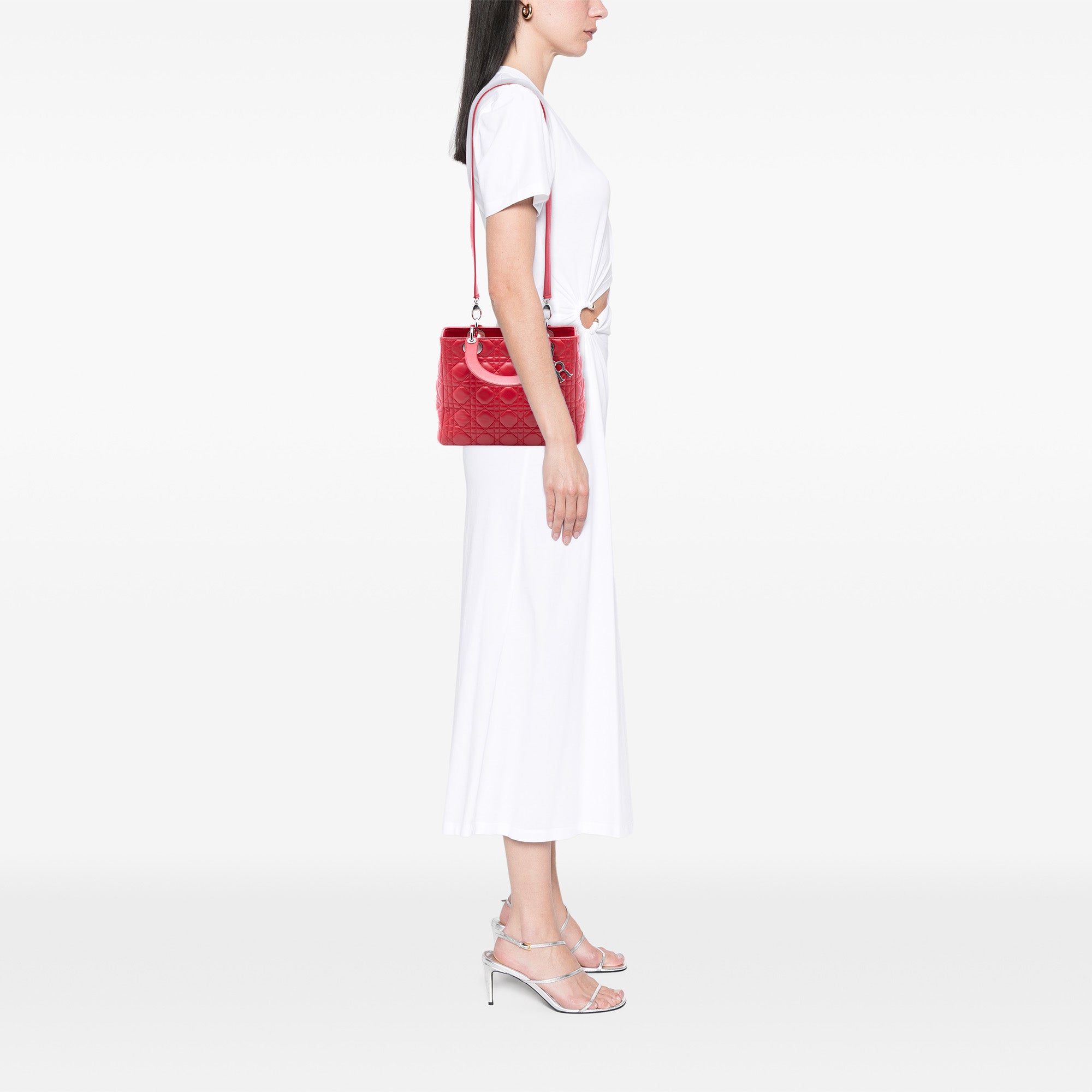 Medium Lambskin Cannage Lady Dior - Image 7
