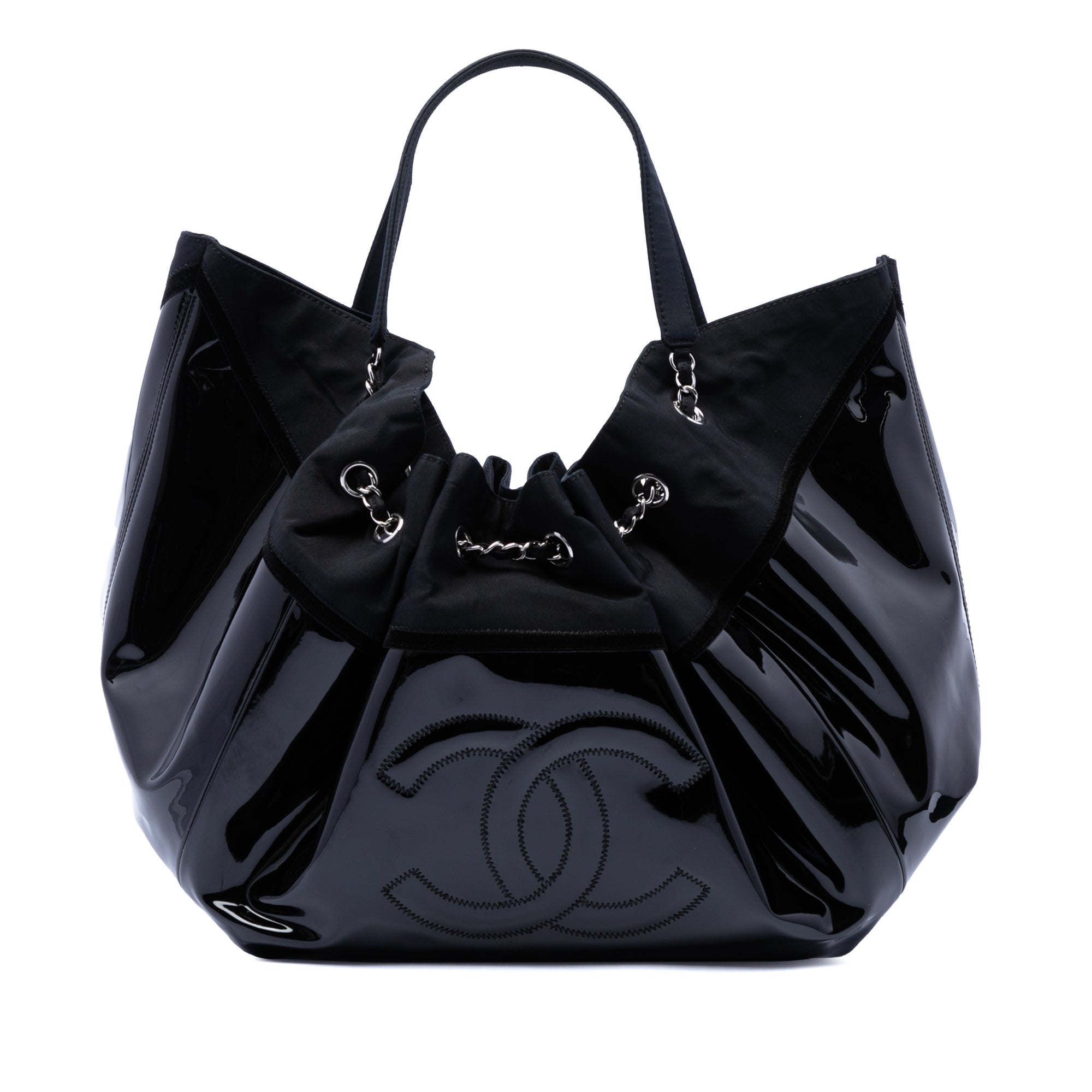 Large Patent Stretch Spirit Cabas Tote - Image 1