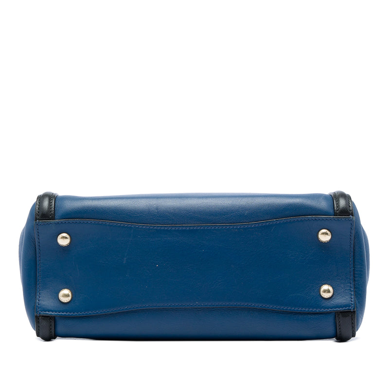 Bicolor Saffiano Trimmed City Calf Double Zip Satchel - Image 3