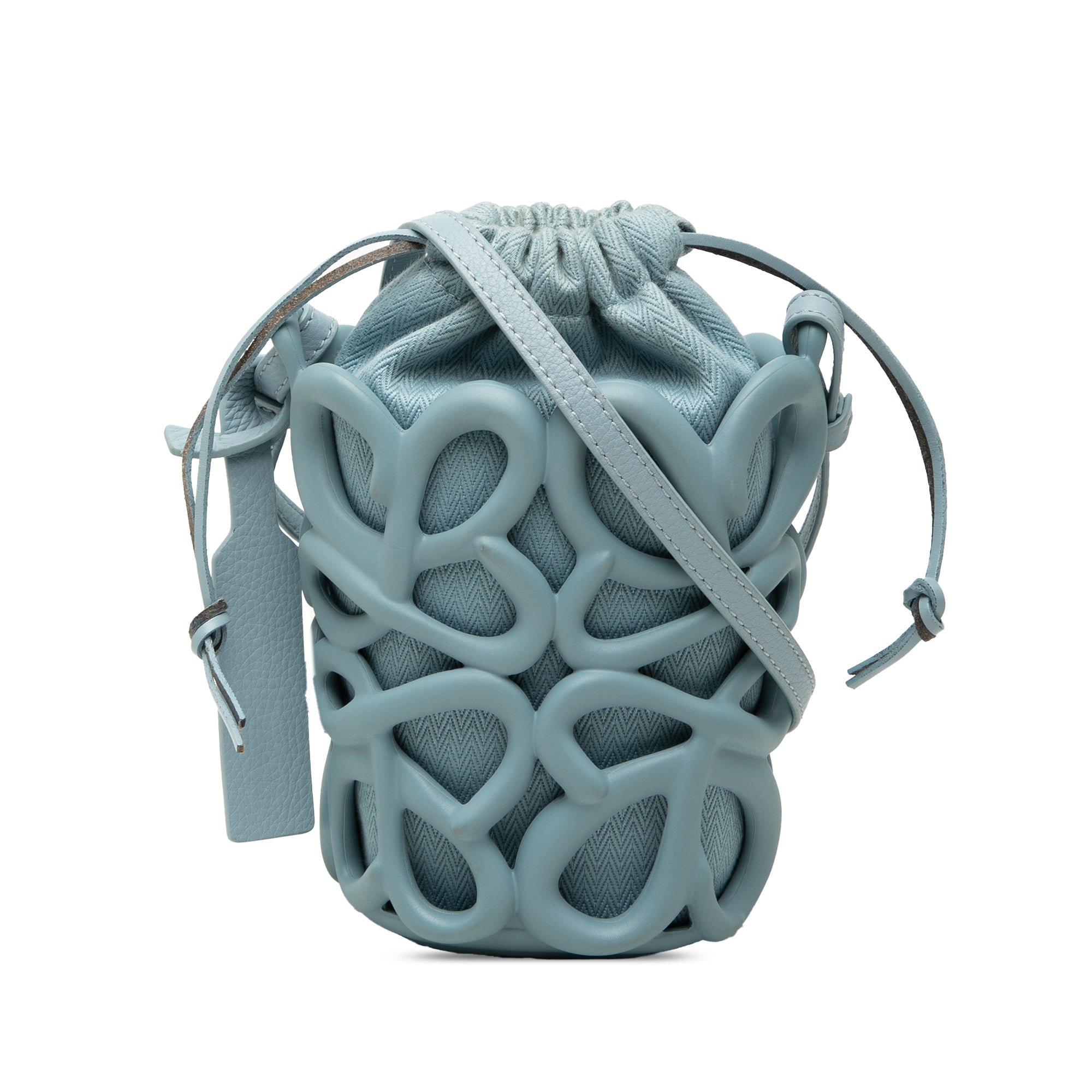 Anagram Inflated Cutout Rubber and Canvas Pocket Bucket Bag - Image 1